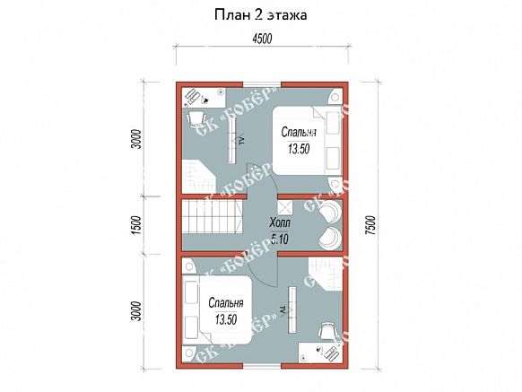 Сруб из бруса 7.5х8. фото