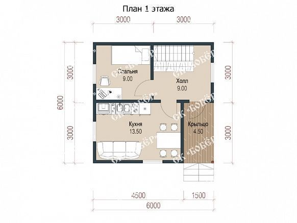 Маленький дом из бруса 6х6. фото